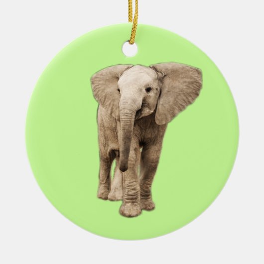Niedlicher Baby-Elefant Keramik Ornament (Vorne)