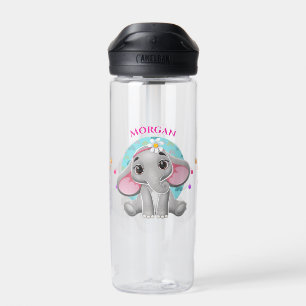 Niedlicher Baby-Elefant, Kindername Trinkflasche