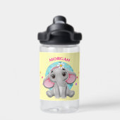 Niedlicher Baby-Elefant, Kindername Trinkflasche (Rückseite)