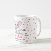 Niedlicher Baby Elefant mit rosa Ohren Mädchen Geb Kaffeetasse (VorderseiteRechts)