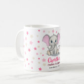 Niedlicher Baby Elefant mit rosa Ohren Mädchen Geb Kaffeetasse (Vorderseite Links)