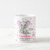 Niedlicher Baby Elefant mit rosa Ohren Mädchen Geb Kaffeetasse (Mittel)