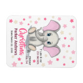 Niedlicher Baby Elefant mit rosa Ohren Mädchen Geb Magnet (Horizontal)