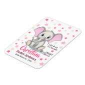 Niedlicher Baby Elefant mit rosa Ohren Mädchen Geb Magnet (Linke Seite)