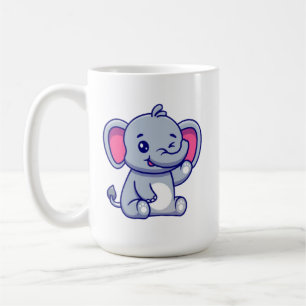 Niedlicher Baby-Elefant sitzt Cartoon-23800 Kaffeetasse