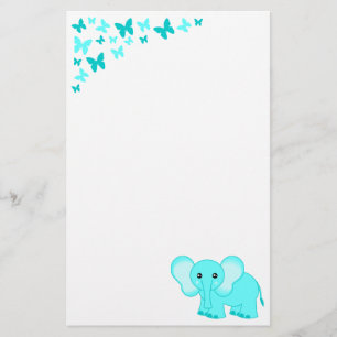 Niedlicher Baby-Elefant und Briefpapier