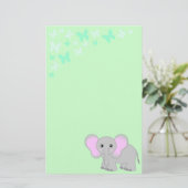 Niedlicher Baby-Elefant und Briefpapier (Stehend Vorderseite)