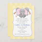 Niedlicher Baby Elephant Geburtstag oder Dusche Ei Einladung (Vorne/Hinten)