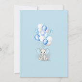 Niedlicher Baby Elephant mit Balloons Boy Baby Dus Einladung (Rückseite)
