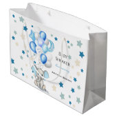 Niedlicher Baby Elephant mit Balloons Boy Baby Dus Große Geschenktüte (Rückseite Schrägansicht)