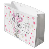 Niedlicher Baby Elephant mit Balloons Girl Baby Sh Große Geschenktüte (Rückseite Schrägansicht)