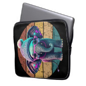 Niedlicher Baby Elephant mit Beanie und rosa Brill Laptopschutzhülle (Vorderseite Links)