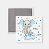 Niedlicher Baby Elephant mit Blue Oars Boy Geburts Magnet (Vorderseite/Rückseite)