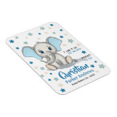 Niedlicher Baby Elephant mit Blue Oars Boy Geburts Magnet (Rechte Seite)