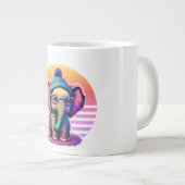 Niedlicher Baby Elephant mit Brille und Beanie Jumbo-Tasse (Vorderseite Rechts)