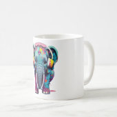 Niedlicher Baby Elephant mit Kopfhörern Kaffeetasse (VorderseiteRechts)