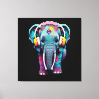 Niedlicher Baby Elephant mit Kopfhörern