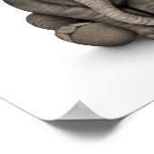 Niedlicher Baby Elephant mit Reading Glasses White Poster (Ecke)