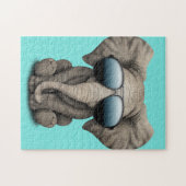 Niedlicher Baby Elephant mit Sonnenbrille Puzzle (Horizontal)