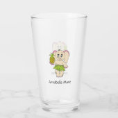 Niedlicher Baby Elephant Moderner rosafarbener Nam Glas (Rückseite)