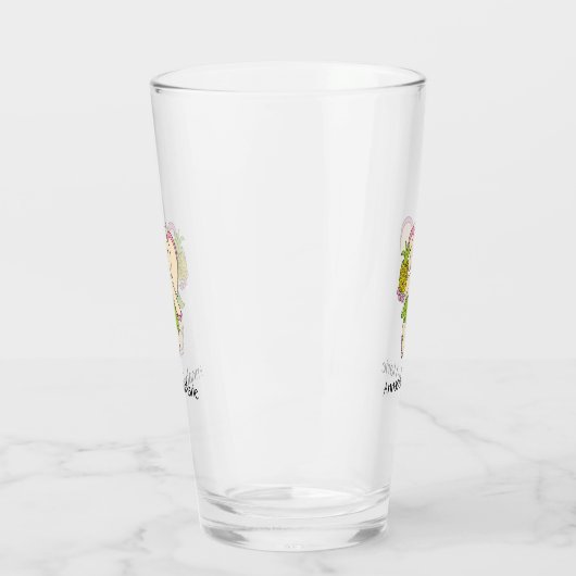 Niedlicher Baby Elephant Moderner rosafarbener Nam Glas (Links)