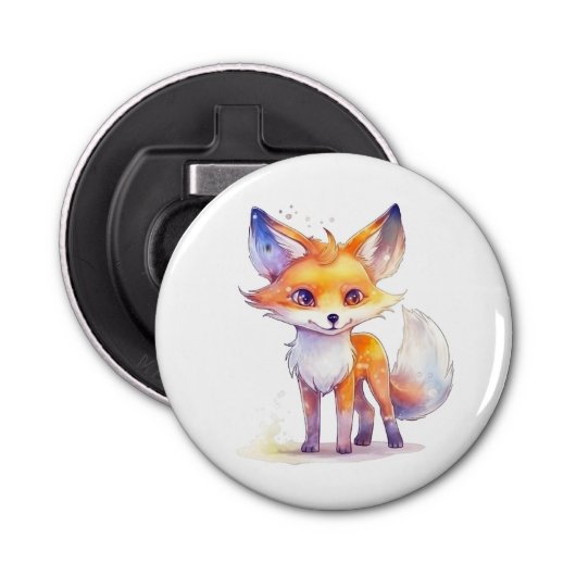 Niedlicher Baby Fox Button Flaschenöffner (Vorderseite)