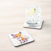 Niedlicher Baby Fox harter Kunststoff-Untersetzer Getränkeuntersetzer (Rechte Seite)