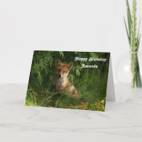Niedlicher Baby Fox im Grünen Geburtstag