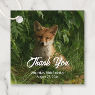 Niedlicher Baby Fox im Grünen Geburtstag Vielen Da Geschenkanhänger