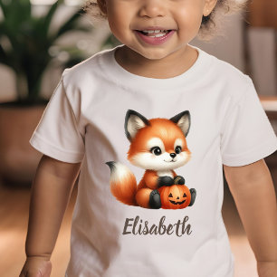 Niedlicher Baby Fox mit Pumpkin Personalisierter T T-shirt