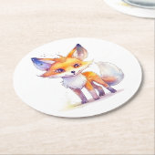 Niedlicher Baby Fox Round Paper Untersetzer (Angewinkelt)