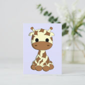 Niedlicher Baby-Giraffe Cartoon Postkarte (Stehend Vorderseite)