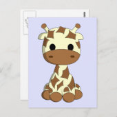 Niedlicher Baby-Giraffe Cartoon Postkarte (Vorne/Hinten)