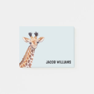 Niedlicher Baby-Giraffe Personalisierter Name  Post-it Klebezettel