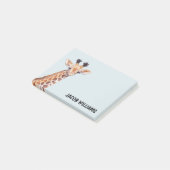 Niedlicher Baby-Giraffe Personalisierter Name Post-it Klebezettel (angewinkelt)