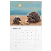 Niedlicher Baby Igel Bilder am farbenfrohen Strand Kalender (Feb 2027)