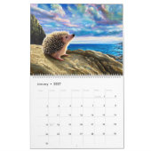 Niedlicher Baby Igel Bilder am farbenfrohen Strand Kalender (Jan 2027)