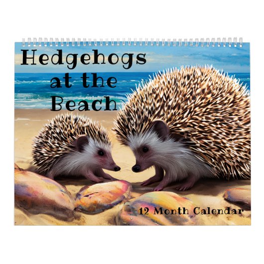 Niedlicher Baby Igel Bilder am farbenfrohen Strand Kalender (Titelbild)