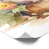 Niedlicher Baby-Igel im Blumengarten Poster (Ecke)