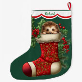 Niedlicher Baby-Igel Peeking Großer Weihnachtsstrumpf (Rückseite)