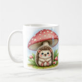 Niedlicher Baby-Igel unter Mushroom-Schirm Kaffeetasse (Links)