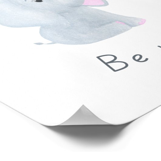 Niedlicher Baby-Junge "Be Mine" Elephant Kinderzim Poster (Ecke)