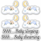 Niedlicher Baby-Junge, der auf einer Wolke schläft Aufkleber (Vorderseite)