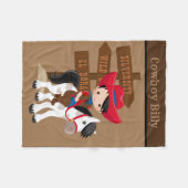 Niedlicher Baby-Junge gibt Cowboytuch Fleecedecke (Vorderseite (Horizontal))