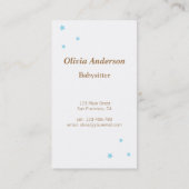 Niedlicher Baby-Junge in Feldbett-Babysitting Visitenkarte (Rückseite)