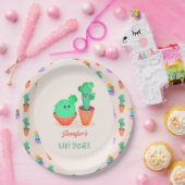 Niedlicher Baby-Kaktus und Mama-Kinderdusche Pappteller (Party)