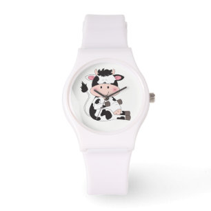Niedlicher Baby-Kuh-Cartoon Armbanduhr