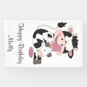 Niedlicher Baby-Kuh-Cartoon mit seiner Banner (Horizontal)