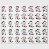 Niedlicher Baby-Kuh-Cartoon mit seiner Geschenkpapier (Flach)