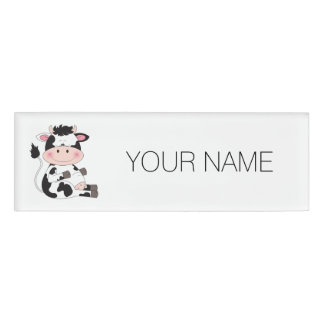 Niedlicher Baby-Kuh-Cartoon Namenschild